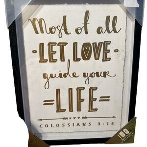 NWT marmonthill wooden and glass Colossians 3:14 prayer att for wall med size